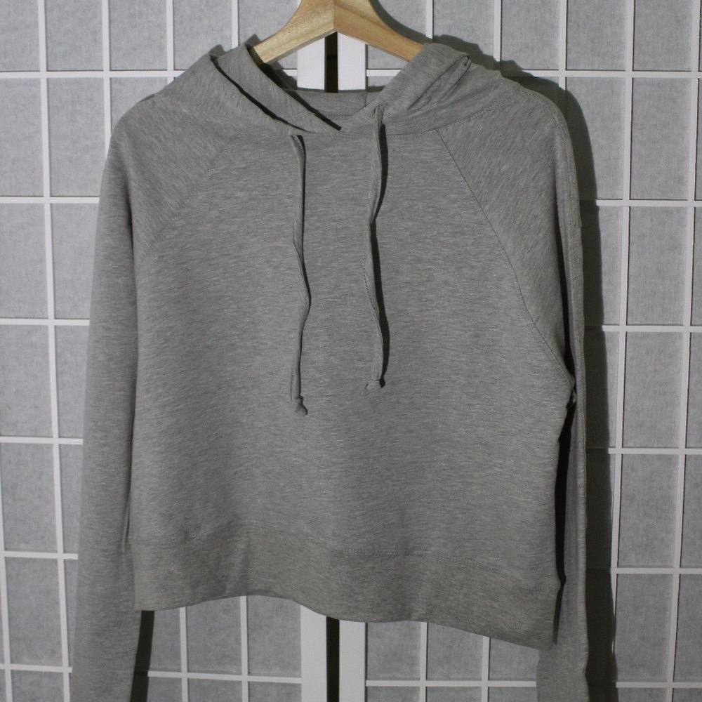 Women's cropped gray hoodie (JM11P)
